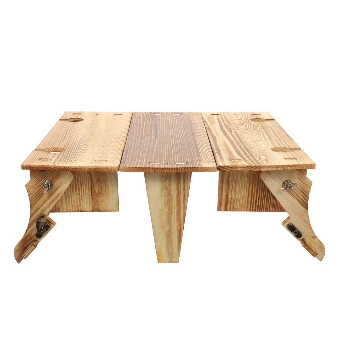 GANAZONO Klapptisch Korb Weinhalter Picknick Im Freien Picknickkorb Aus Holz Klappbarer Tisch Für De