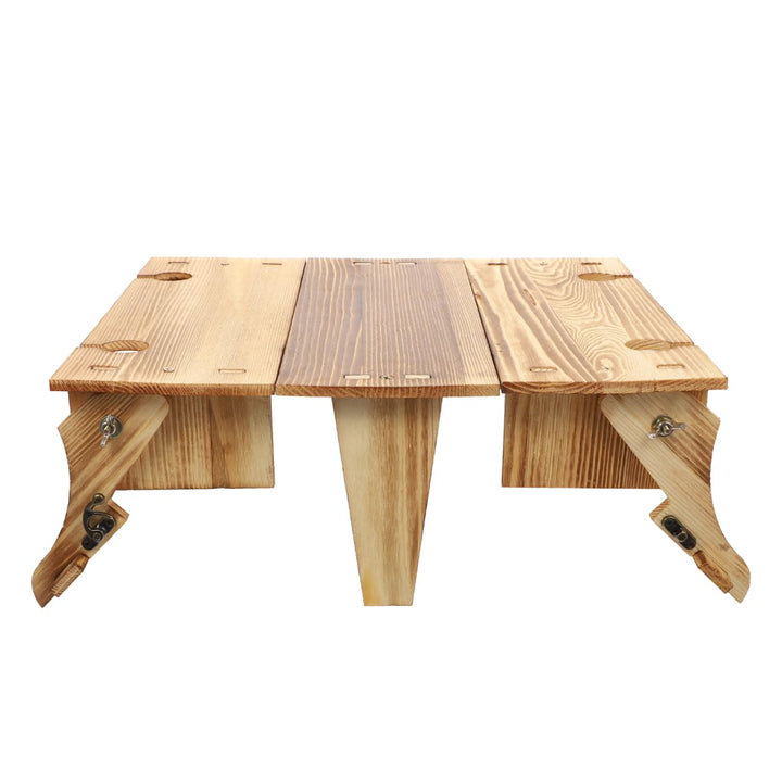 GANAZONO Klapptisch Korb Weinhalter Picknick Im Freien Picknickkorb Aus Holz Klappbarer Tisch Für De