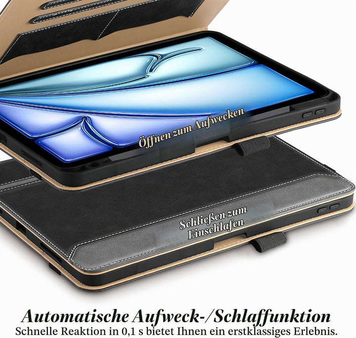 LUCMO Hülle für iPad Air 11 Zoll M3 / M2 / Air 5 / Air 4 10,9 Zoll, PU Leder Schutzhülle mit Ständer