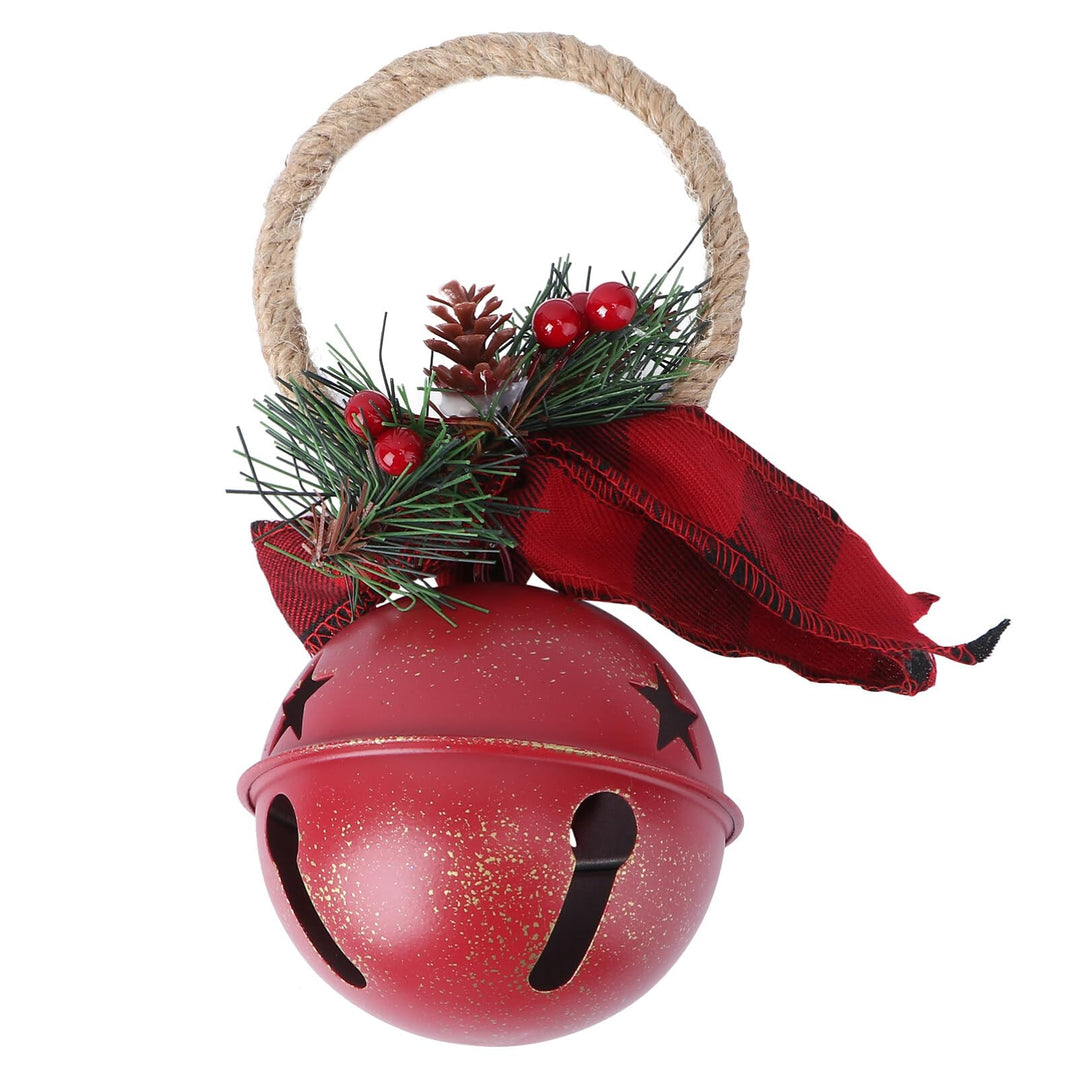 MAGICLULU Weihnachts-Glöckchen-Türhänger Grosse Tür-Hängeglocken Mit Tannenzapfen Beeren-Eisen-Stern