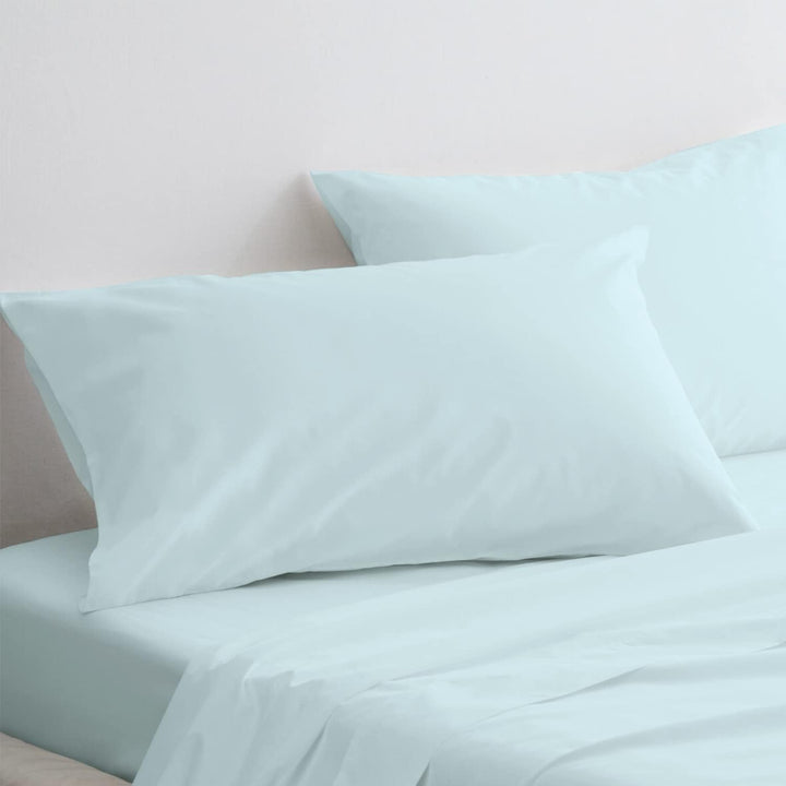 Pizuna Luxuriöser Soft-Satin 2er Pack Kissenbezug 40 x 80 cm Baby blau, 800 Fadenzahl Baumwolle Quad
