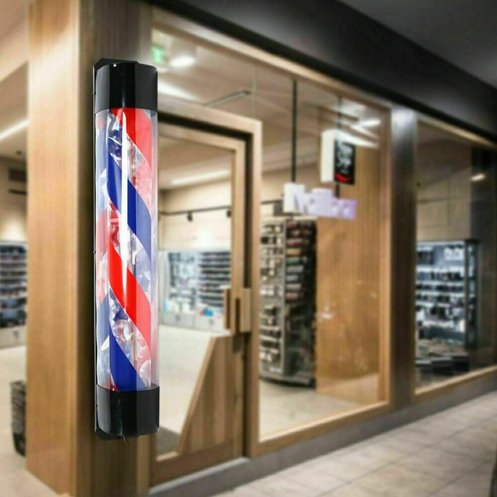 Barber Pole Light Streifen Rotierender LED Rot Weiss Blau Hair Sign Licht Friseursalon 36" für Frise