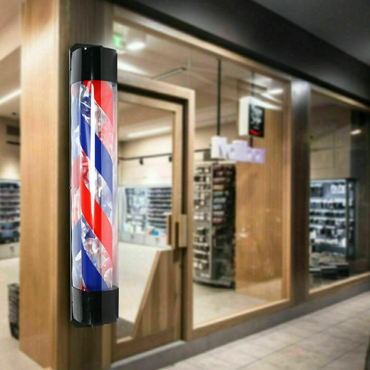 Barber Pole Light Streifen Rotierender LED Rot Weiss Blau Hair Sign Licht Friseursalon 36" für Frise