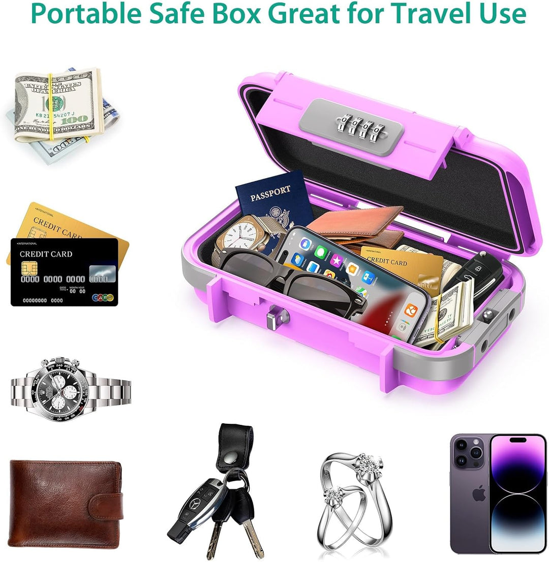 ORIA Tragbarer Tresor, Sicherheitsbox mit Zahlencode, Outdoor Sicherheitssafe mit abnehmbarem Drahts