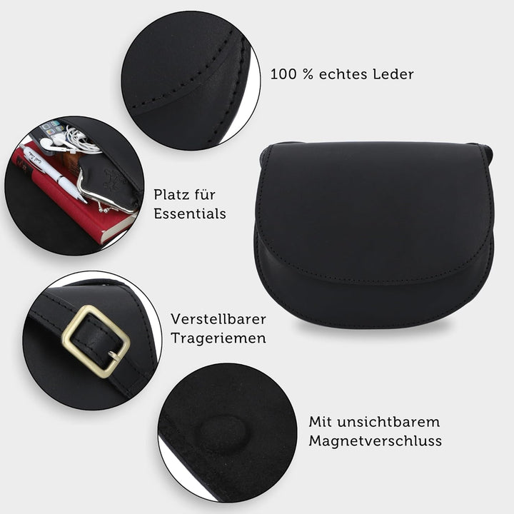Gusti Umhängetasche Leder - Elenor Damen Handtasche Ledertasche Schultertasche Leder