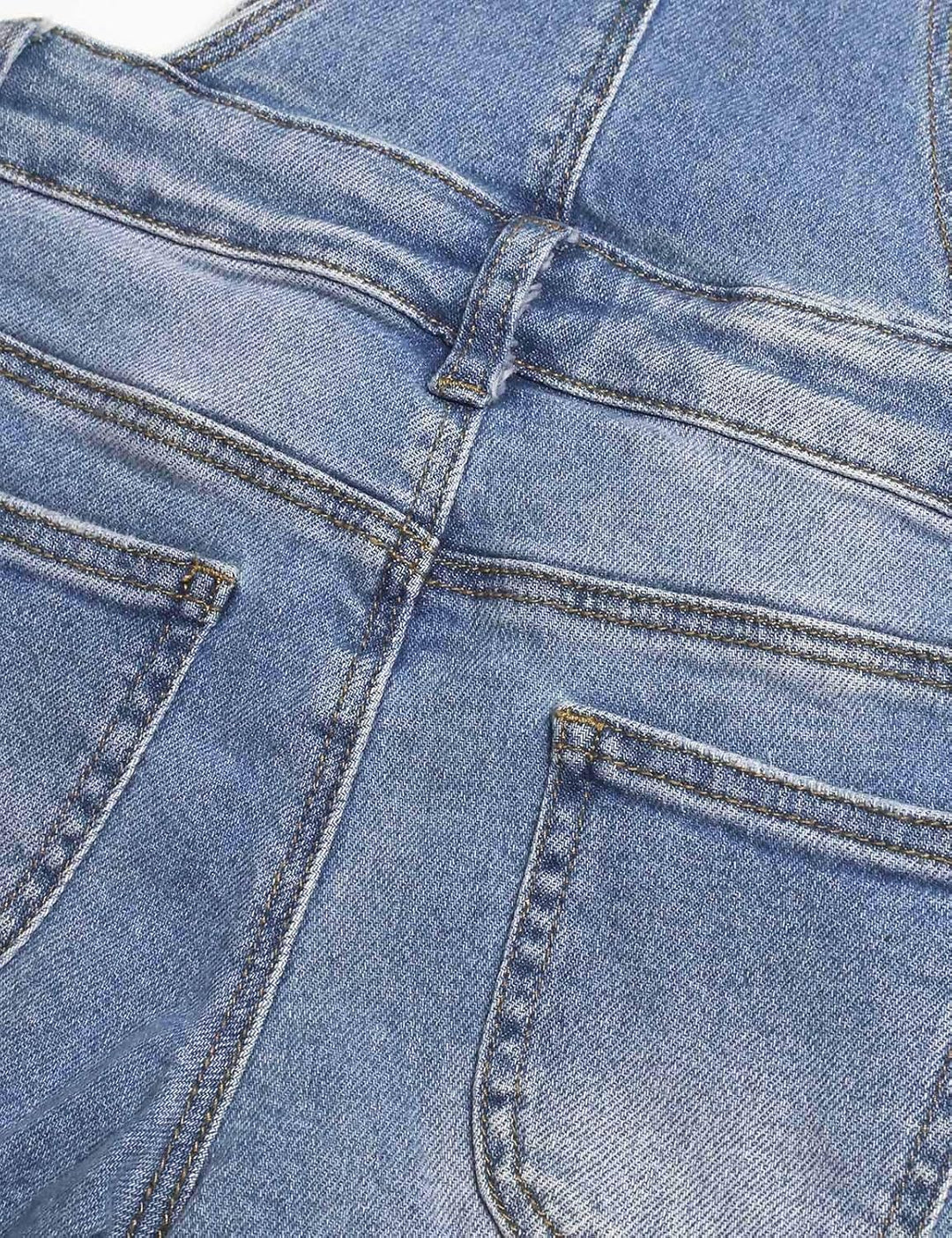 KIDSCOOL SPACE Mädchen-Denim-Latzhose,Little Big Kid Zerrissene Jeans-Arbeitskleidung 12-13 Jahre He