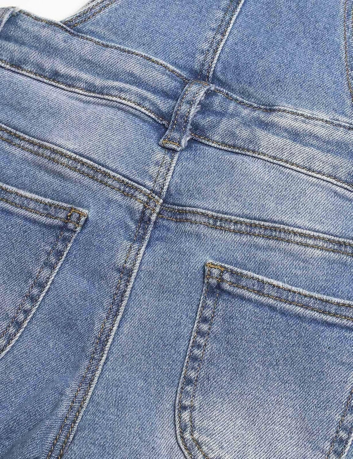 KIDSCOOL SPACE Mädchen-Denim-Latzhose,Little Big Kid Zerrissene Jeans-Arbeitskleidung 12-13 Jahre He