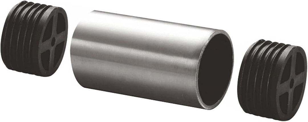 5 x Edelstahl V2A Verbinder, Verbindungsstück, gerade, inkl. 2 Adapter für Holzhandlauf Ø 42 mm 5 Ve