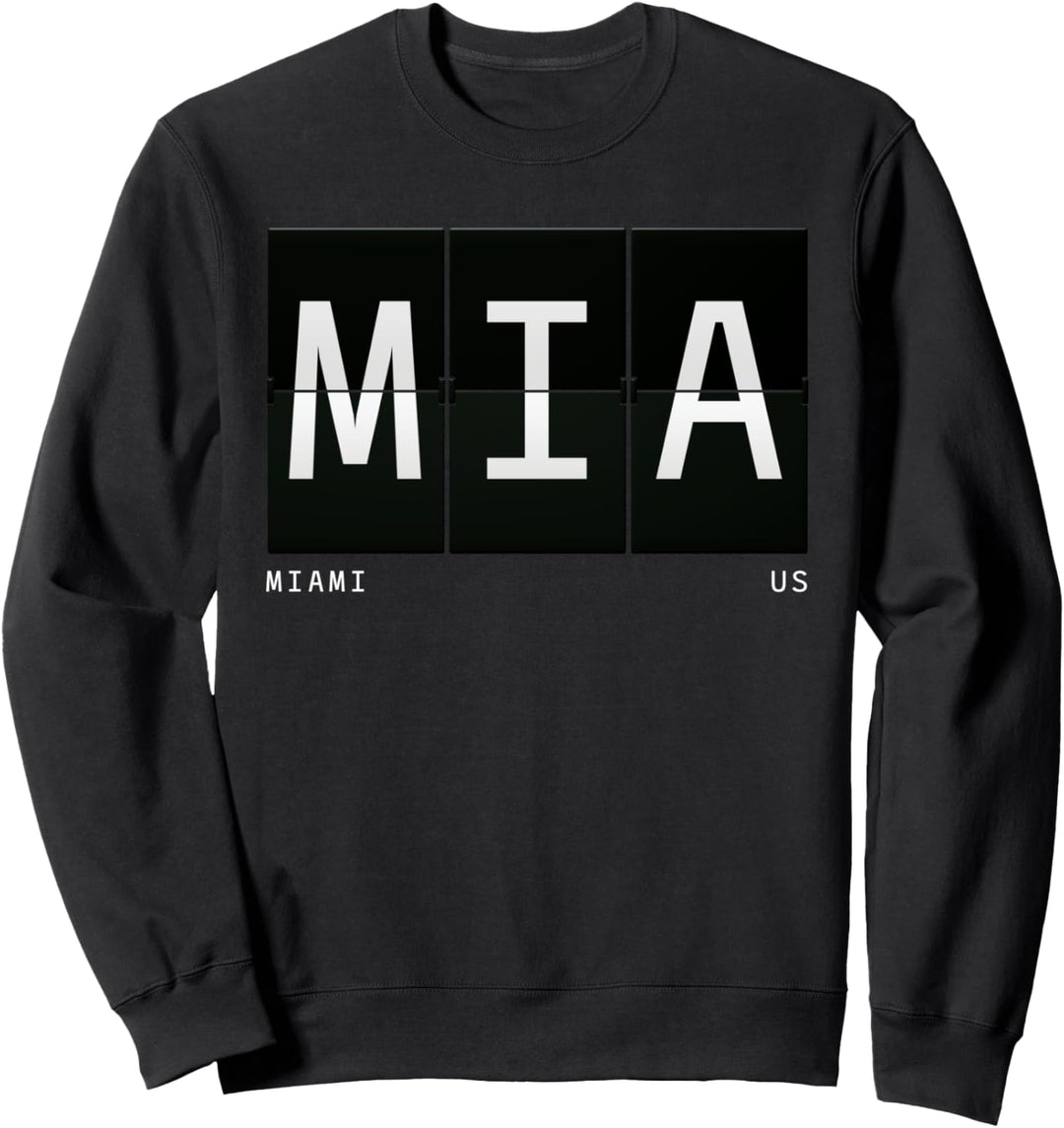 MIA Miami Florida US Retro Flughafen Code Reisegeschenk Sweatshirt