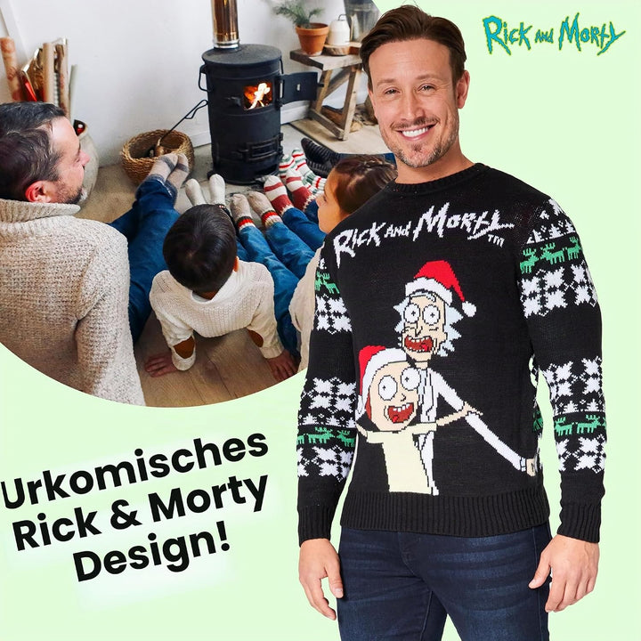RICK AND MORTY Weihnachtspullover Herren - Christmas Pullover in M-2XL, Festlicher Christmas Sweater