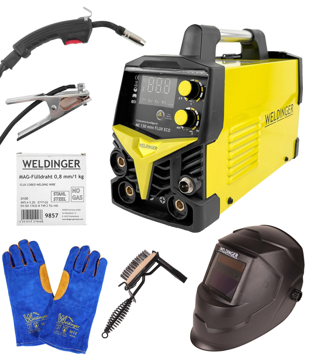 WELDINGER Komplettset ME 130 mini FLUX ECO Fülldrahtschweissgerät mini FLUX ECO Komplettset, mini FL