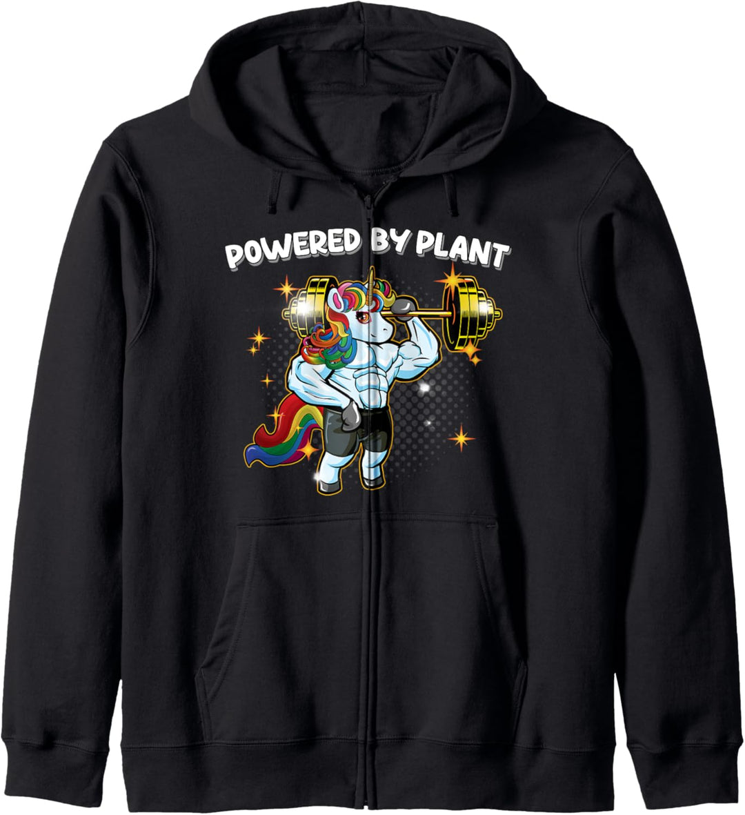 Funny Vegan Muscle Unicorn Powered By Plant Vegan Activism Kapuzenjacke