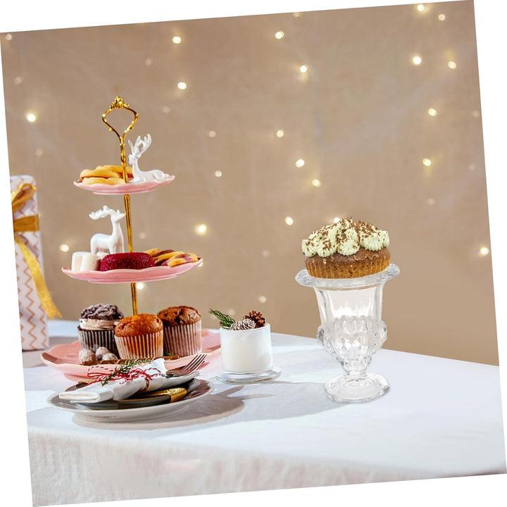 TOPBATHY Dessertkelch aus Glas, europäischer Stil, Kristallglas, Süssigkeitenhalter, Schale, Dreifac