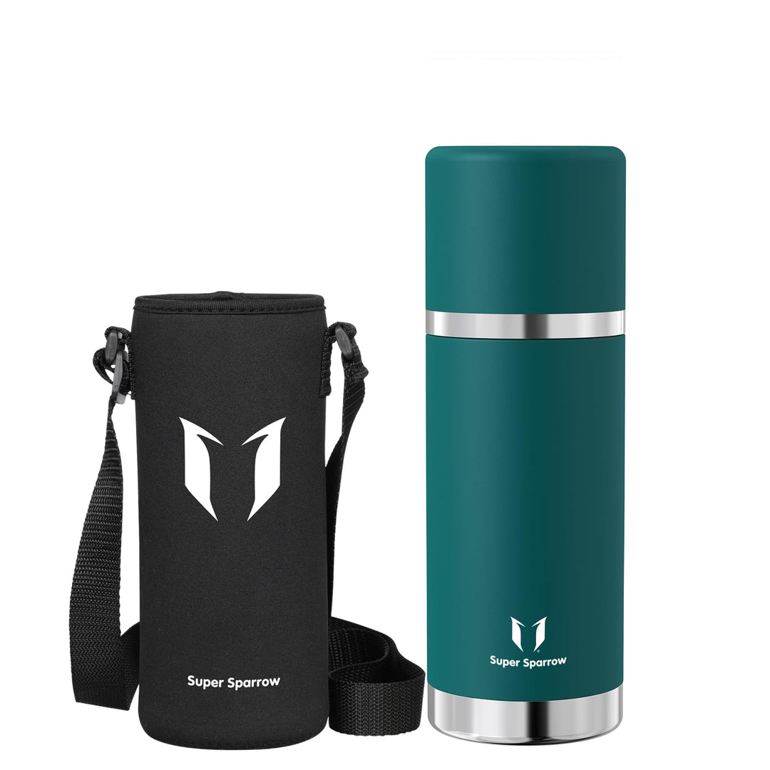 Super Sparrow Trinkflasche Edelstahl - Thermoskanne 500ml/750ml/1000ml - BPA-Frei Thermosflasche - I