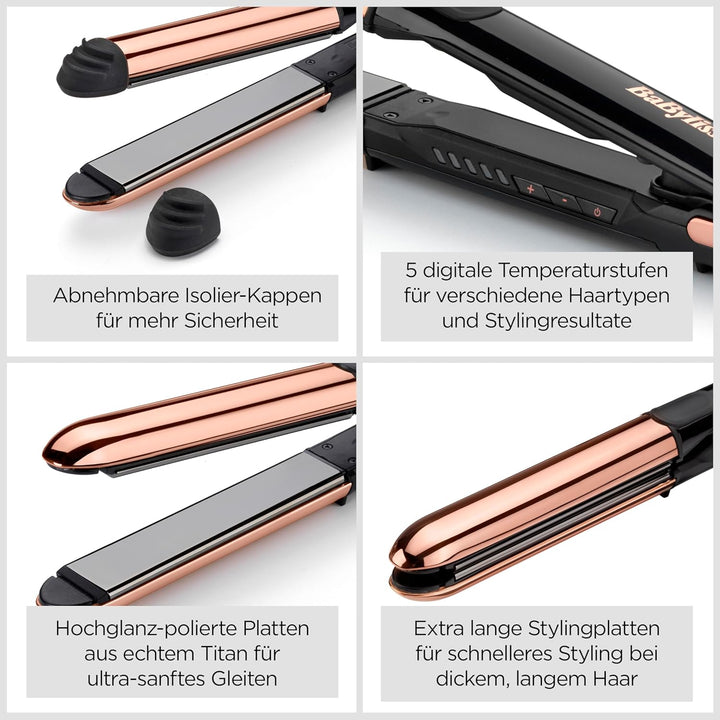 BaByliss Straight & Curl Brilliance 2-in-1 Glätteisen ST482E, Schwarz Glätteisen_Straight & Curl Bri