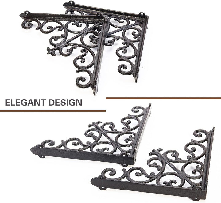 Sungmor Regalhalterungen aus Gusseisen, Wandmontage, robust und stabil, 90 ° rechtwinklig, Wandplatt
