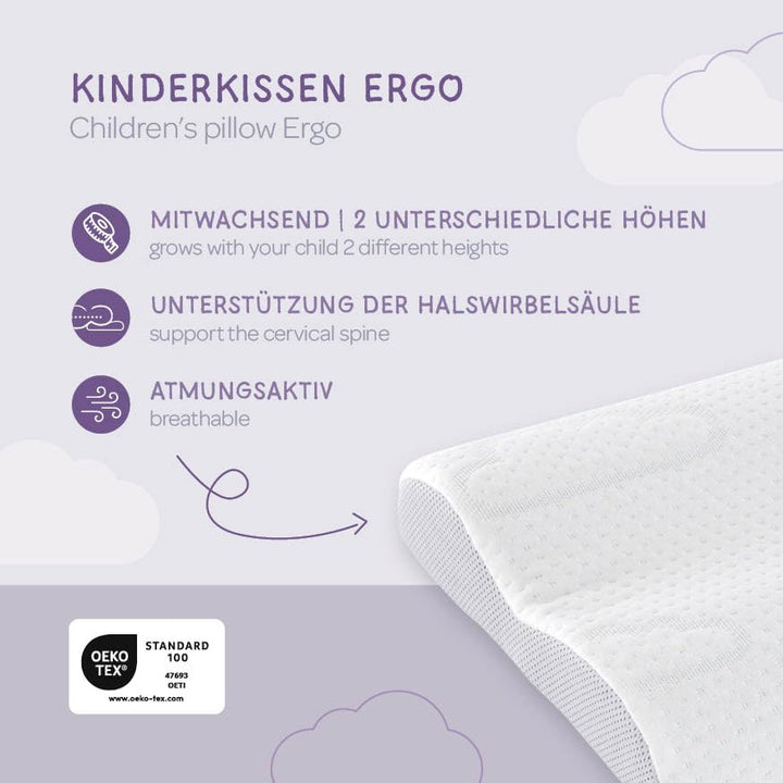 Träumeland T065001 Kinderkissen Basic - atmungsaktives und mitwachsendes Kissen für optimalen Schlaf