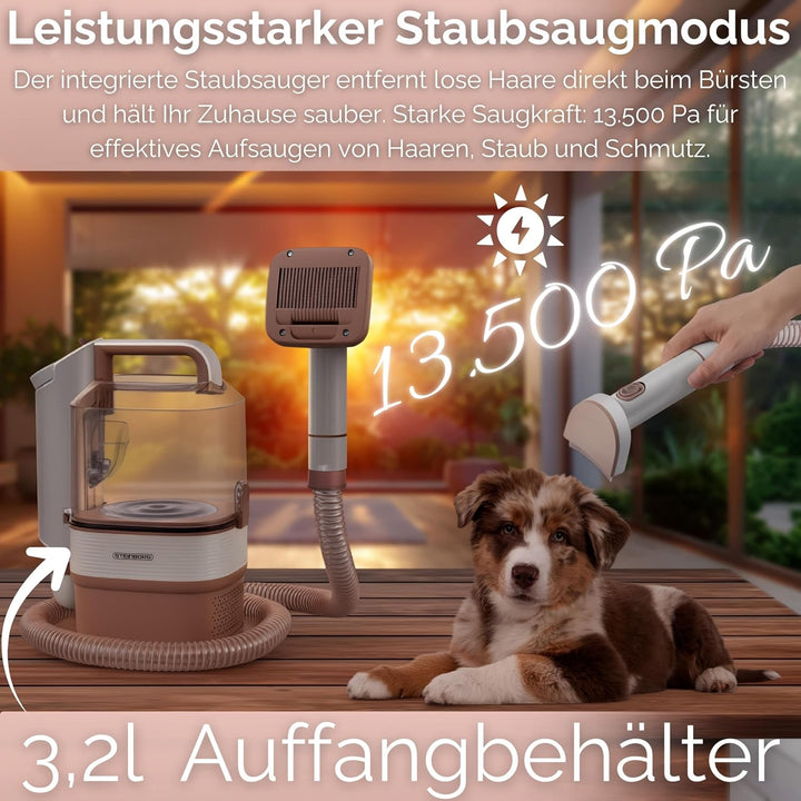 Steinborg® Tierhaarschneidemaschine mit Staubsauger 13.500 Pa Hundeschermaschine leise mit Sauger Hu
