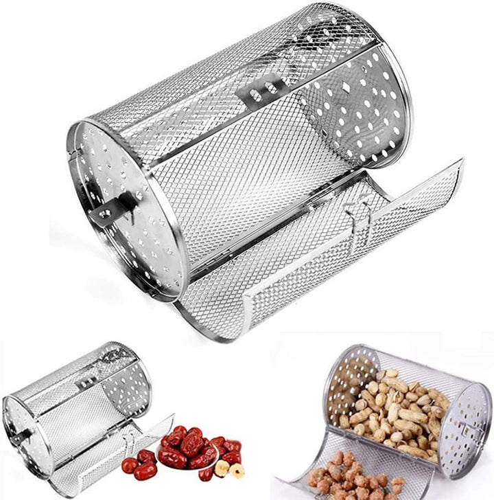 Air Fryer Basket 360 Degree Rotating Grill Roaster Drum Rotisserie Grill Rotarys Baking Cage for Pea