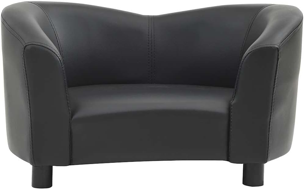 vidaXL Hundesofa Schwarz 67x41x39cm Kunstleder Hundecouch Hundebett Haustier, Schwarz