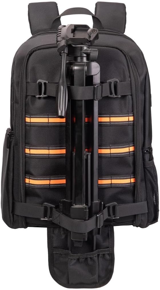 Kamera Rucksack 23L Fotografie Kamera Tasche, kompatibel mit Kamera DSLR, 15.6'' Laptop, Stativ Schw