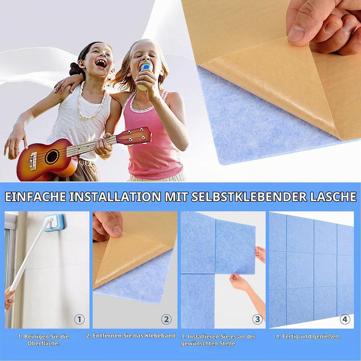 Rdutuok 12 Stück Selbstklebend Akustikplatten,30x30x1 cm Akustik Absorber Akustikpanel Schallschutzp