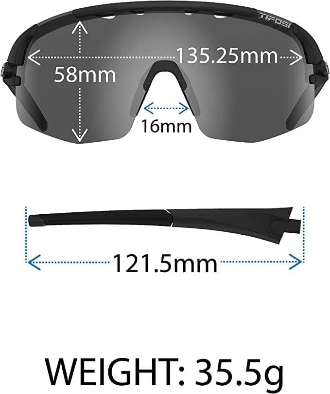 Tifosi Unisex Schlitten Lite Sonnenbrille, Mattschwarz Clarion, x