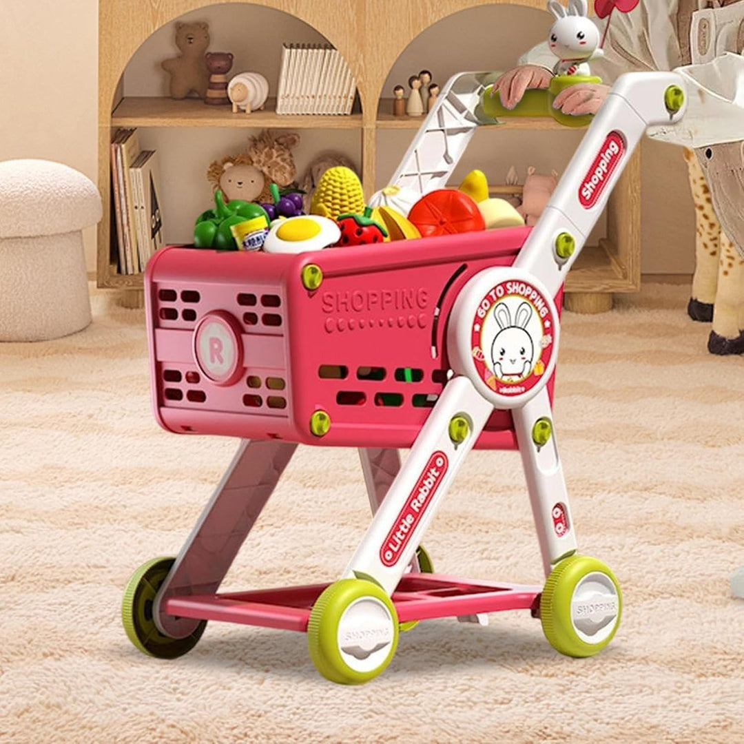 Spiel-Einkaufswagen Interaktives Rollenspiel mit Lernspielküche | Spielzeug-Einkaufswagen Trolley Ro