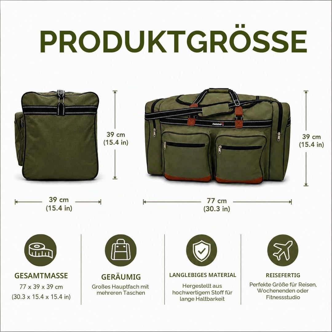 Foolsgold Extra grosse 120L Reisetasche Holdall Tasche Grün, Grün