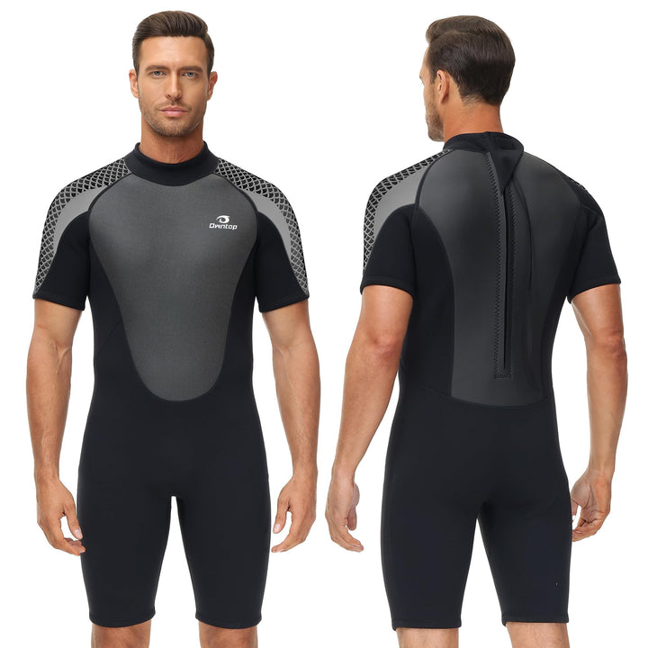 Owntop Neoprenanzug kurz Herren &amp; Damen, 3/2 mm Neopren Wetsuit für Tauchen, Surfen, Schwimmen und K