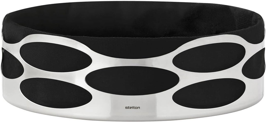 Stelton x-28-3 Embrace Brotschale, Edelstahl, schwarz , 23 x 23 x 7 cm, Schwarz