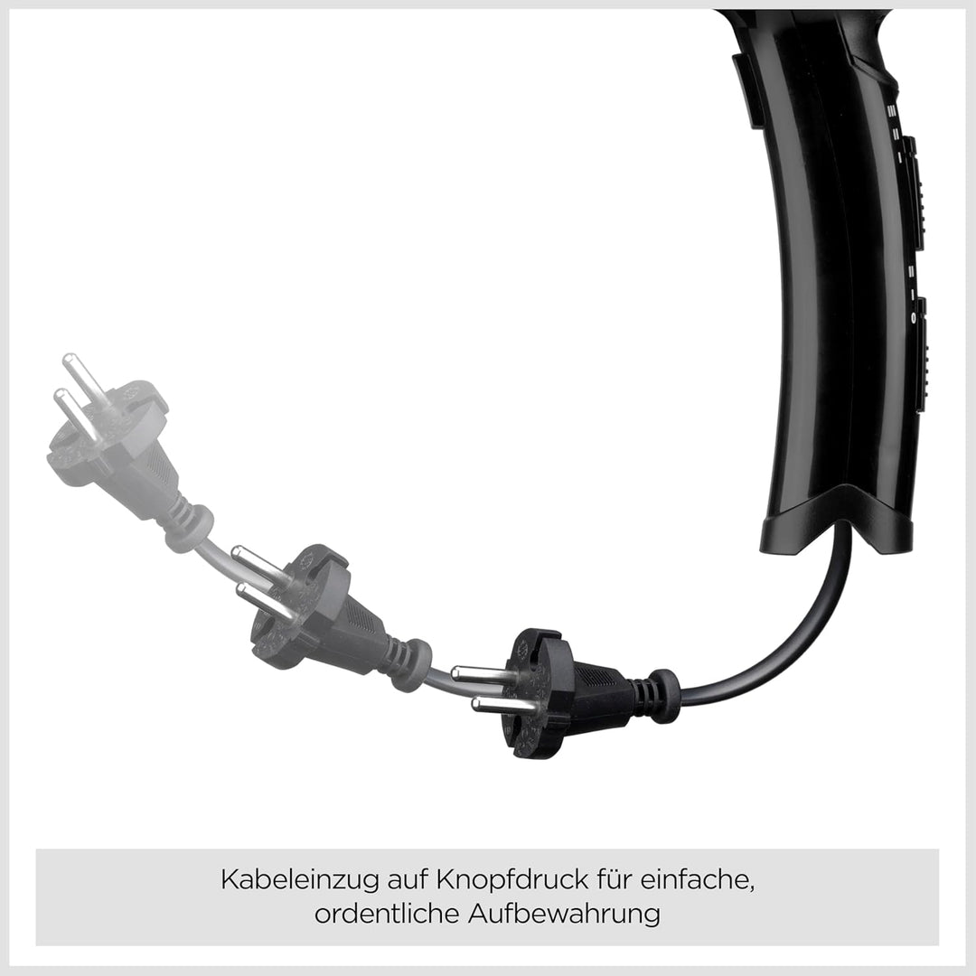 BaByliss Cordkeeper 2000 Ionic-Haartrockner D373E, einzigartige Kabeleinzugsfunktion Im Griff, 2000