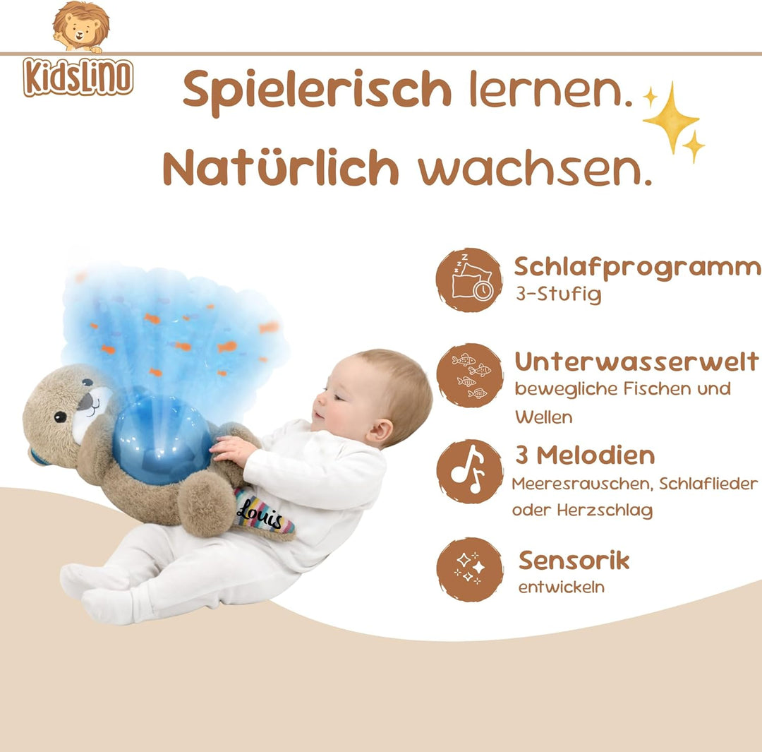 Personalisierter Sternenlicht Projektor Otto – Baby Einschlafhilfe & Nachtlicht Kinder – Beruhigende