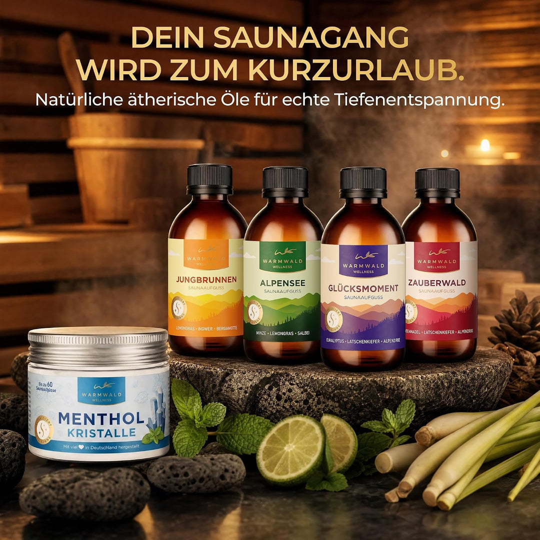 Warmwald - Saunaaufguss - Sauna Aufgussmittel mit natürlichen ätherischen Ölen - Saunaöl - Saunaduft