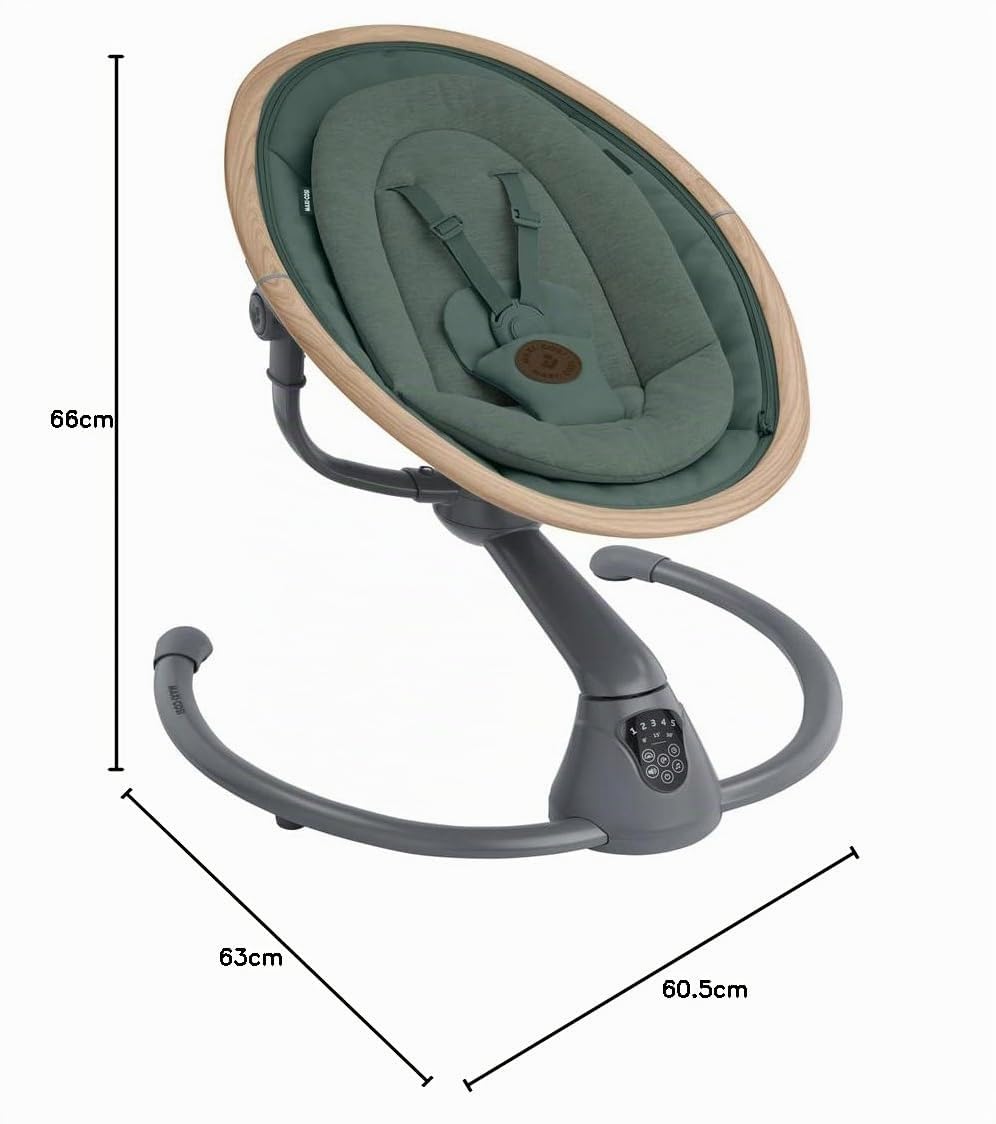 Maxi-Cosi Cassia Babywippe Elektrisch, 0–6 Monate, max. 9 kg, Babyschaukel Elektrisch, 12 Melodien,