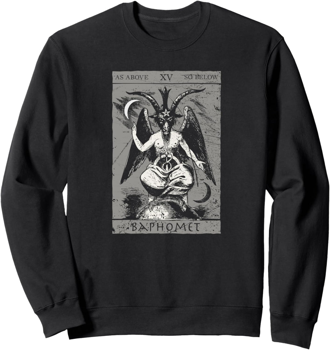 Okkulte Baphomet Tarot Karte Satan Luzifer Antichrist Sweatshirt
