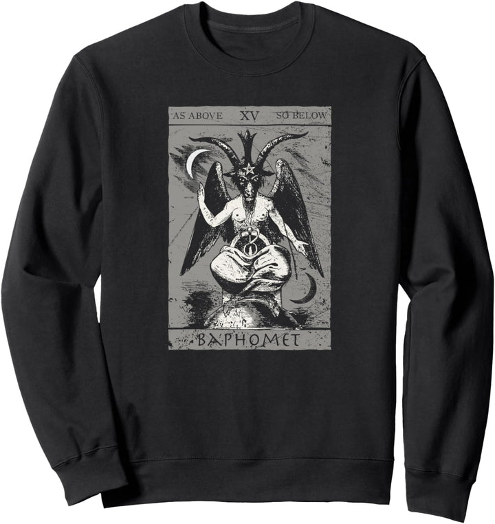 Okkulte Baphomet Tarot Karte Satan Luzifer Antichrist Sweatshirt