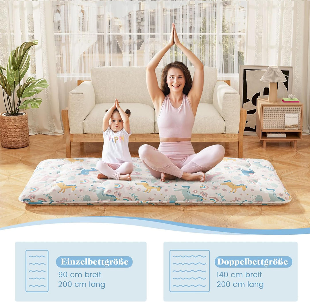 COSTWAY Japanische Futon Matratze, Tatami-Matte, Bodenmatratze, Klappmatratze mit waschbarem Bezug,