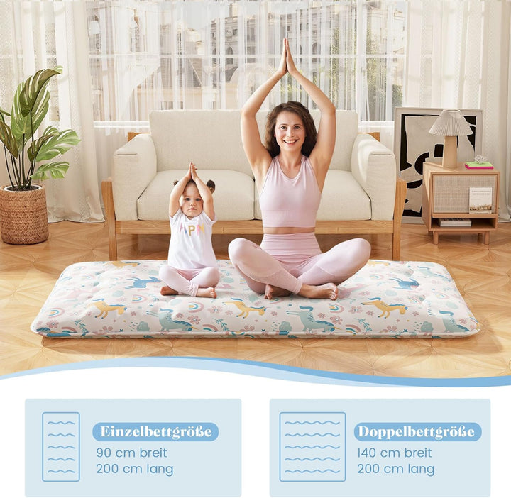 COSTWAY Japanische Futon Matratze, Tatami-Matte, Bodenmatratze, Klappmatratze mit waschbarem Bezug,