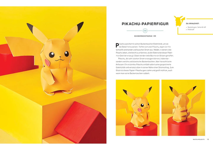 Pokémon: Das grosse Pokémon-Bastelbuch - Die schönsten Bastelideen aus Papier: Bastelbuch mit Schrit