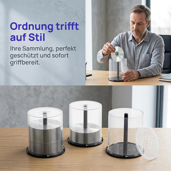 Cabilock 4 stücke Dvd Aufbewahrungseimer Klare Kunststoffbehälter Für 100 Dvds Platzsparender Organi