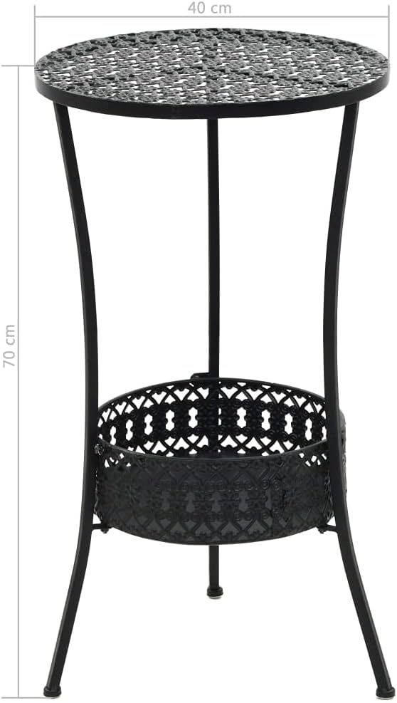 Vintage-Stil Bistrotisch mit Ablage Rund Metall Stehtisch Bartisch Gartentisch Esstisch Einfacher Zu