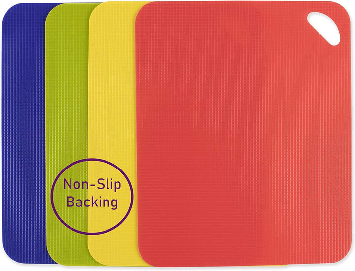 Dexas 6554PK Schneidebrett-Set, robust, flexibel, 29,2 x 35,6 cm, Blau, Grün, Gelb und Rot, 4 Stück