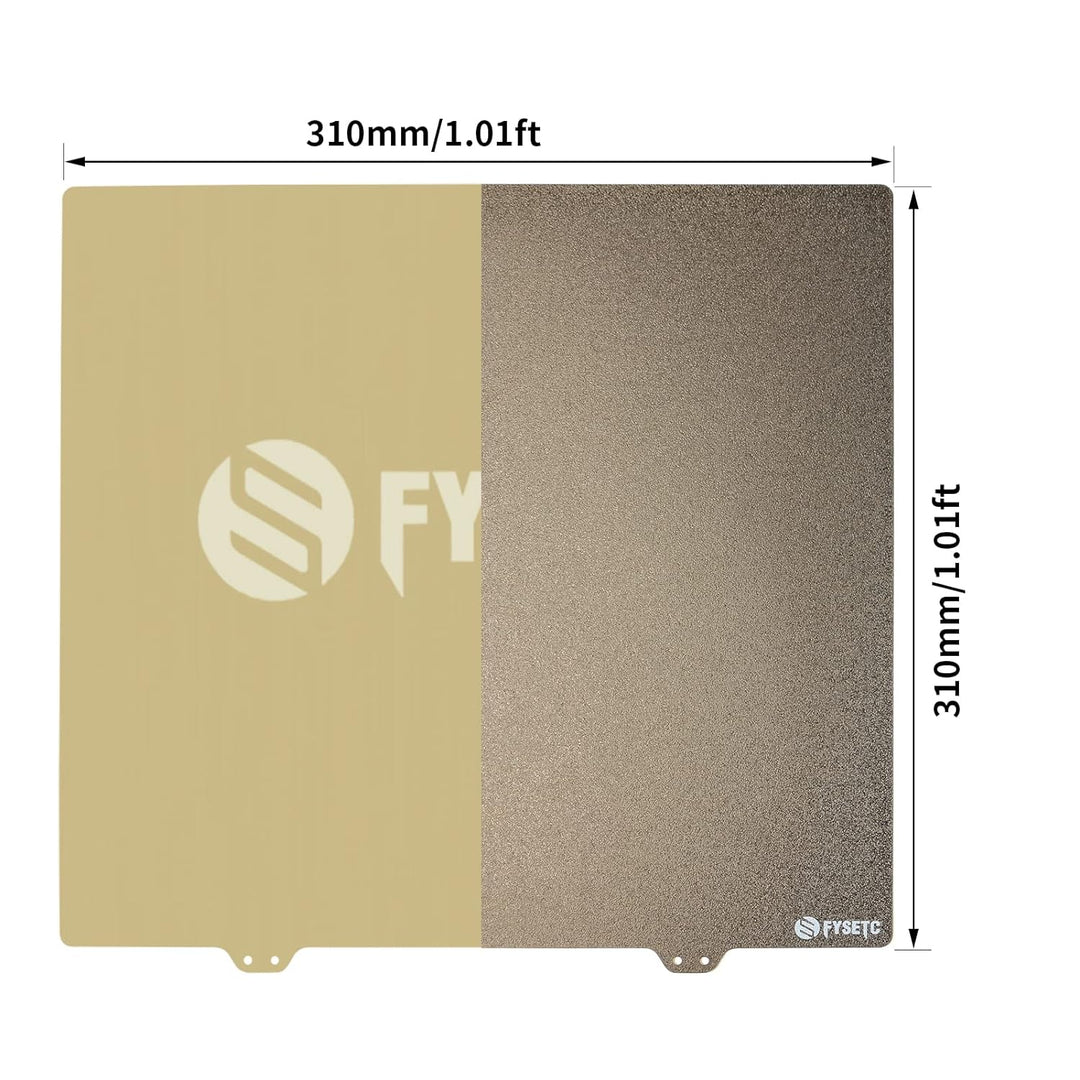BCZAMD 3D Druckbett 310mm/ 12.2in JanusBPS Nur Bauplatte Texturiert+Glatt Doppelseitig PEI Federstah