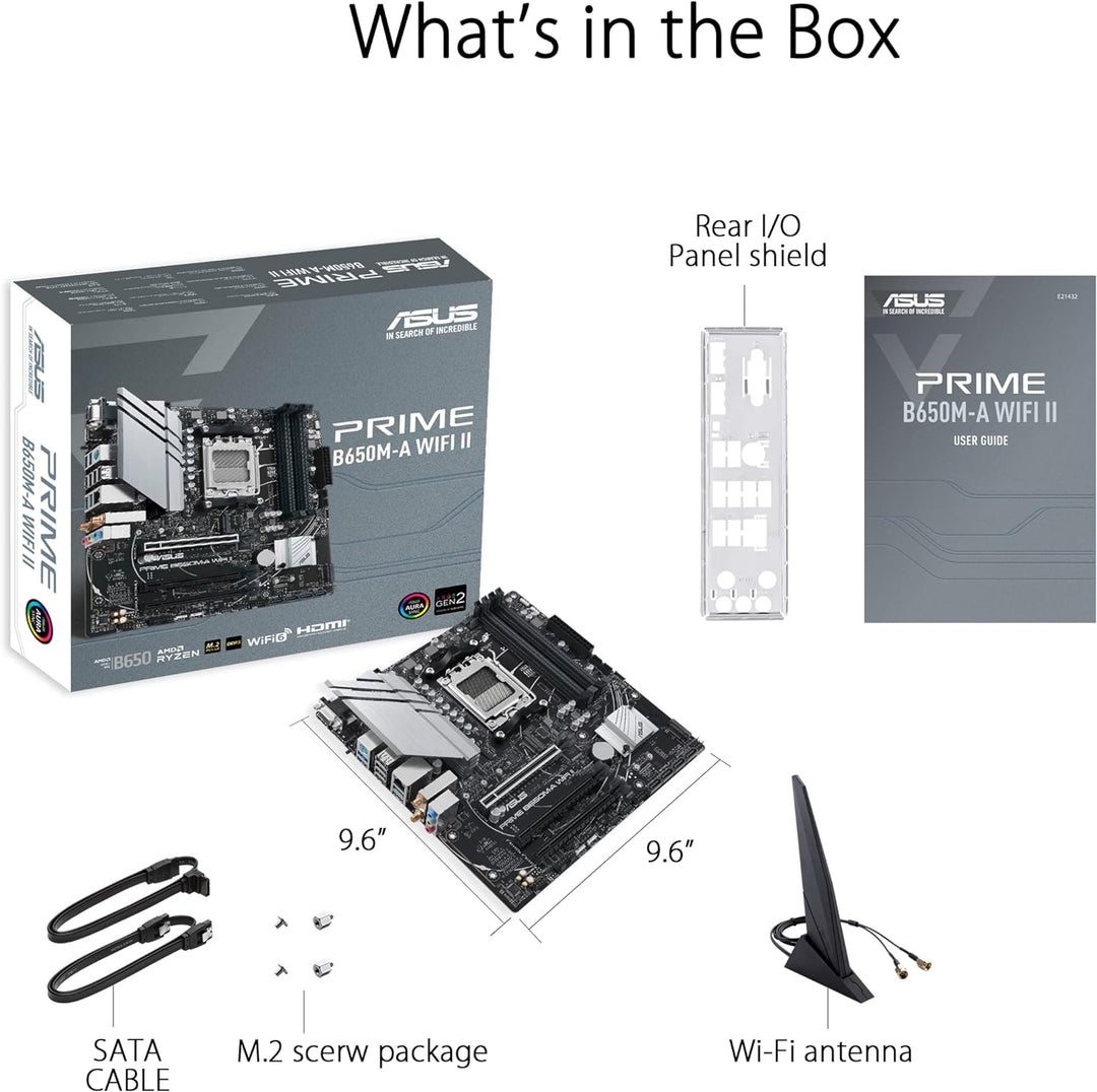 ASUS Prime B650M-A WIFI Gaming Mainboard Sockel AMD AM5 (Ryzen 7000, micro-ATX, DDR5 Speicher, PCIe