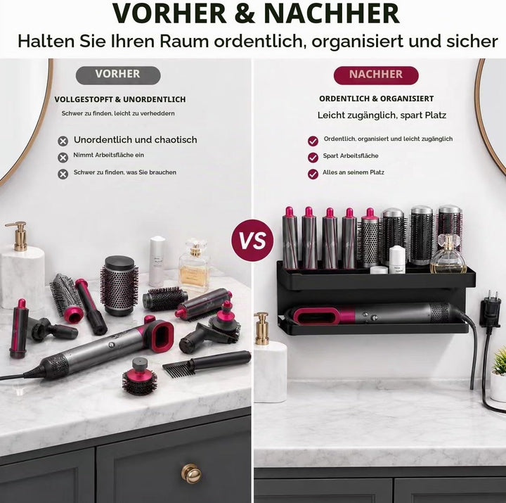 Morwealth Halterung für Dyson Airwrap Ohne Bohren, 2 in 1 Wandhalterung Halterung für Dyson Airwrap