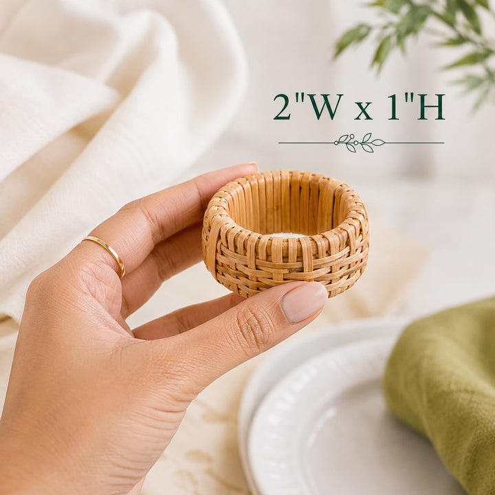 Alpha Living Home Serviettenringe-Set, Rattan-Serviettenhaltern, Serviettenringe Bulk für Partydekor