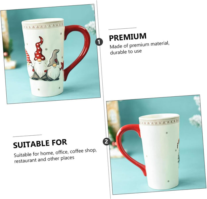 Cabilock Weihnachts Keramik Becher 1Pc Gross Milchklaus Relief Weihnachten Handheld für Gemischt Por