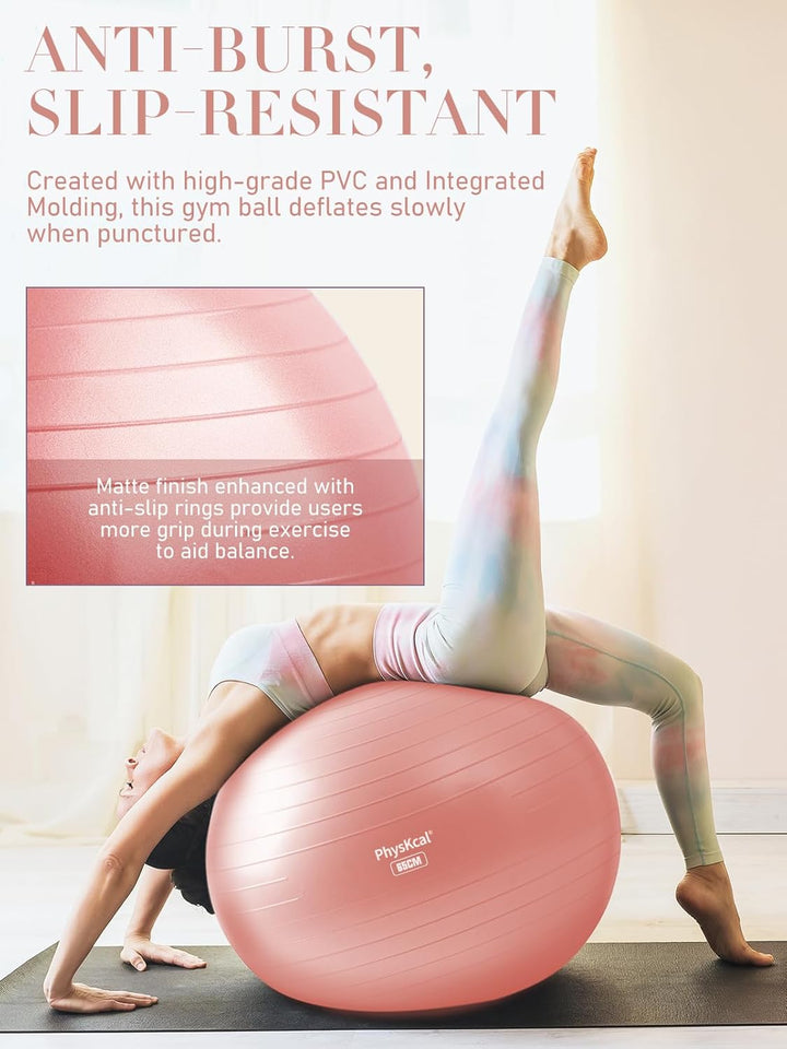 PhysKcal Gymnastikball und 23 cm Pilatesball Set, Anti Burst Gymnastikball, Anti-Rutsch-Sitzball, Ba