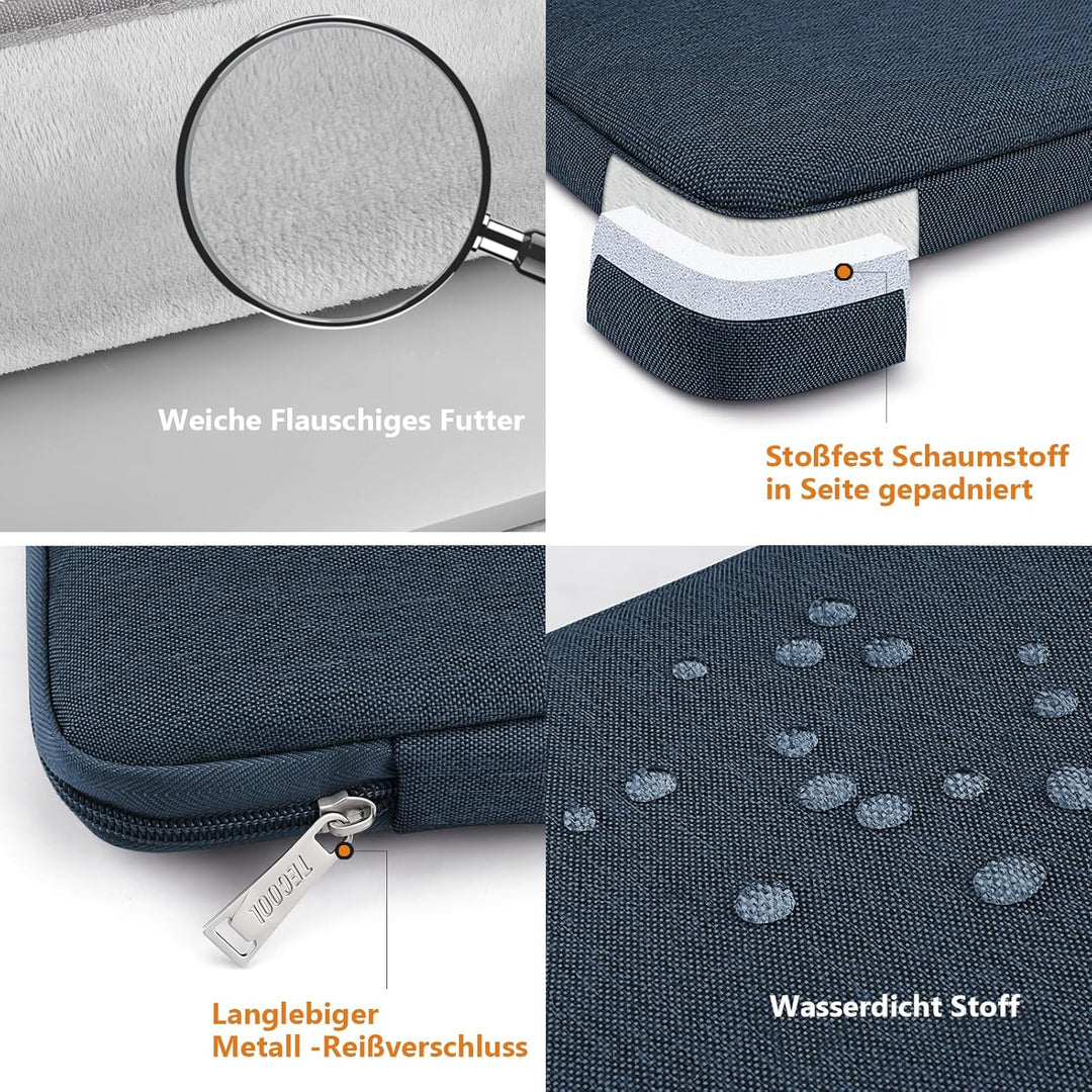 TECOOL 13,3 Zoll Laptop Tasche Hülle für MacBook Air 13 13,6 M4 M3 M2 M1(2025 2024-2010), MacBook Pr
